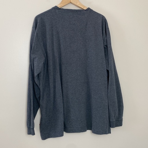 Woolrich Men’s Long Sleeve Henley 100% Cotton Dark Grey Heather Size XL - Picture 4 of 7